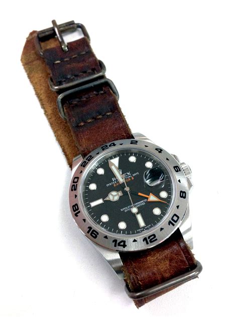 leather strap for rolex explorer 2|rolex explorer 2 nato strap.